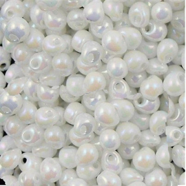 DP0471 Miyuki Drop Fringe Bead Opaque White AB, 10g