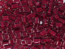 Miyuki Cube Beads 4mm Color Lined Pink/Red 10g