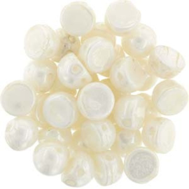 CAB07-L03000 Czechmates Cabochon 7mm Luster Opaque White, per 25 stuks