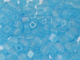 Miyuki Cube Beads 4mm Matted Light Blue AB 10g