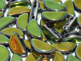 Semi Circle Beads Jet Vitrail Full, per 10 stuks