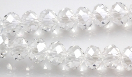Chinees clear kristal facet discuskralen 8 x 6 mm per streng ongeveer 72 stuks