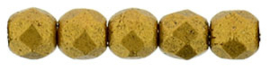 Firepolished 2mm Matte Brass Gold, per 50 stuks