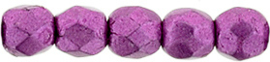 Firepolished 2mm ColorTrends: Saturated Metallic Pink Yarrow, per 50 stuks