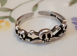 Ring Skull, verstelbaar, per stuk