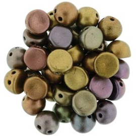 CAB07-K0164 Czechmates Cabochon 7mm Matt Metallic Bronze Iris, per 25 stuks