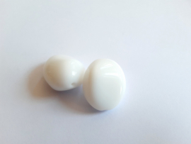 Fancy Shape Bead 26x22mm Chalk White