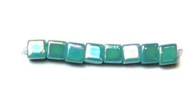 Miyuki Cube Beads 1,8mm Opaque Turquoise Green AB, per 10 gram