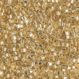 Miyuki Cube Beads 1,8mm Silver Lined Gold, per 10 gram