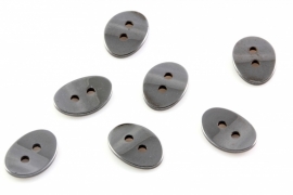 Hematiet knoopje / kraal met 2 gaatjes 14x10x2mm per 10 stuks