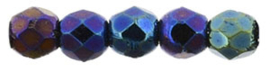 Firepolished 2mm Iris Blue, per 50 stuks