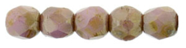 Firepolished 2mm Luster Opaque Rose/Gold Topaz, per 50 stuks