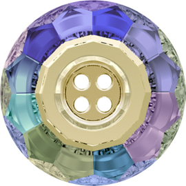 Swarovski #3008 Crystal Button 4 holes 14mm Paradise Shine, per stuk