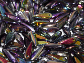 Dagger Bead 1-hole 3x11mm Crystal Magic Purple, per 25 stuks