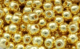 Spacer bead zware kwaliteit 4mm goud per 17 gram ongeveer 100 stuks