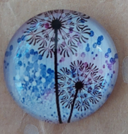 Cabochon rond 18mm, Pluisjes van de Paardenbloem, 8  varianten,  per stuk € 0,50