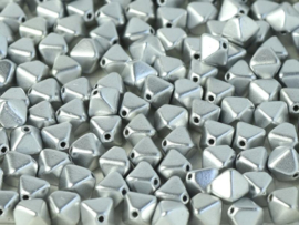 15x Czech Bicone 6mm Aluminium Silver