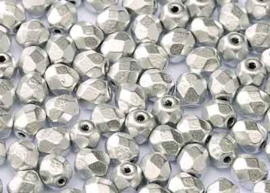 Fire polished 3mm Aluminium Silver, 100 of 50 stuks, vanaf