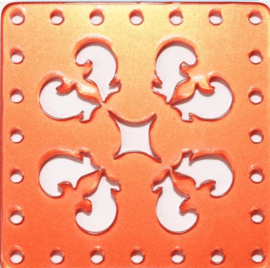 Bartel Cabochon Laser Cut Element 30x30mm Orange-Red, €2,75/stuk