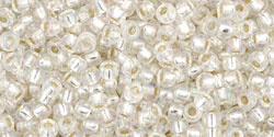 10g TOHO Rocaille 11/0 Silver-Lined Rainbow Crystal