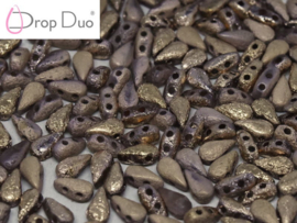 DropDuo 3x6mm Crystal Etched Capri Gold Full, 50 stuks