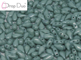 DropDuo 3x6mm Chalk White Teal Luster