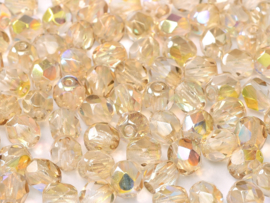 Fire polished 4mm Crystal Lemon Rainbow, 100 of 50 stuks, vanaf