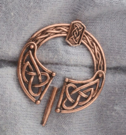 Sjaalspeld bronskleur, Ø3,8cm, naald 4,9cm