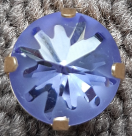 Swarovski #1695 14mm Tanzanite in goldplated rijgkastje, per stuk