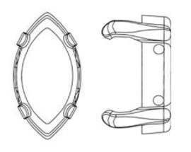 Swarovski #4228/S Navette setting 15x7mm Rhodiumplated, per stuk