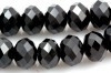 Chinees zwart kristal facet discuskralen 12 x 8 mm per streng ongeveer 72 stuks