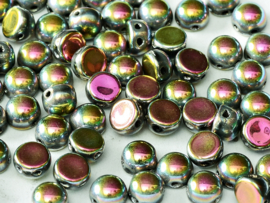 10x 2-Hole Cabochon 6mm Jet Vitrail Full