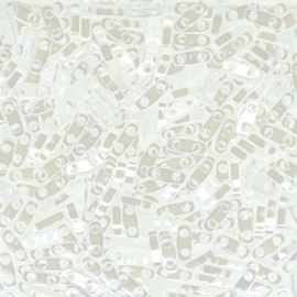 QTL-0420 Miuki Quarter Tila Beads White Pearl Ceylon, per 5 gram