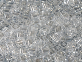 Miyuki Cube Beads 4mm Crystal Lustered 10g