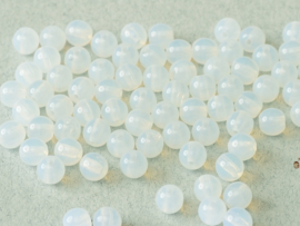 Tsjechisch/Czech rond 3mm White Opal, per 100 stuks