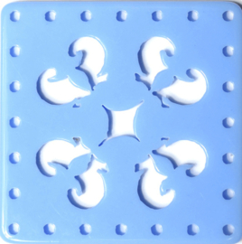 Baby Blue Bartel Cabochon Laser Cut Element 30x30mm, € 2,75/stuk