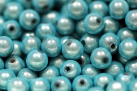 Miraclekraal 8mm rond Turquoise, per 25 stuks