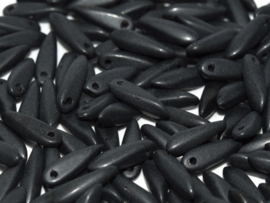 Dagger Bead 1-hole 3x11mm Jet Matted, per 25 stuks