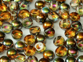 10x 2-Hole Cabochon 6mm Crystal Magic Copper