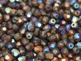 Fire polished 3mm Crystal Glittery Bronze Matted, 100 of 50 stuks, vanaf