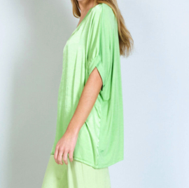 Groene oversized v-neck plain blouse