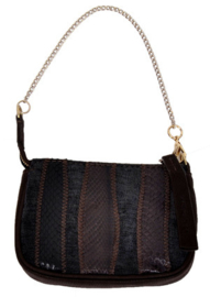 Maliparmi bruin zwart handtasje met ritssluiting