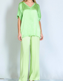 Groene oversized v-neck plain blouse