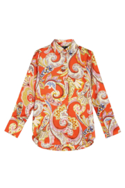 Blouse met vrolijke print Oranje