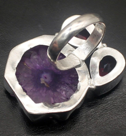 Zilveren ring met solar quartz en topaz