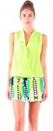 Zijden blouse lime groen Alice & Trixie