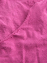 Basic magenta T-shirt met ronde halslijn roze