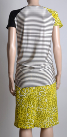 Paola Frani blouse met gele luipaard print