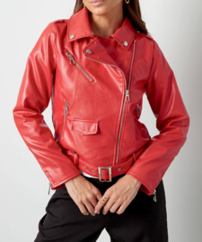Leather jacket red Ibiza