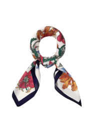 Sjaal herfst bloemenprint - wit multi